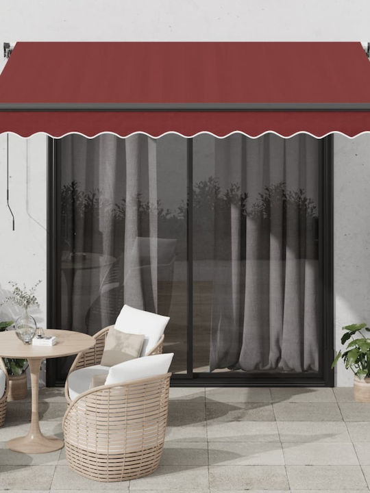 vidaXL Terrace Wall Tent with LED Light Burgundy 3x2.5cm