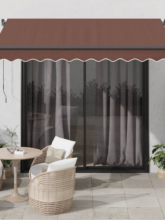 vidaXL Terrace Wall Tent with LED Light and Wind Sensor Brown 3.5x2.5cm