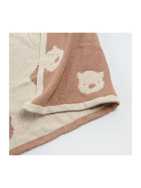 Cool Club Blanket Cot Brown with Animal Brown Beige