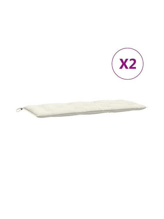 vidaXL Garden Bench Cushion with Backrest Beige 2pcs 50x120cm
