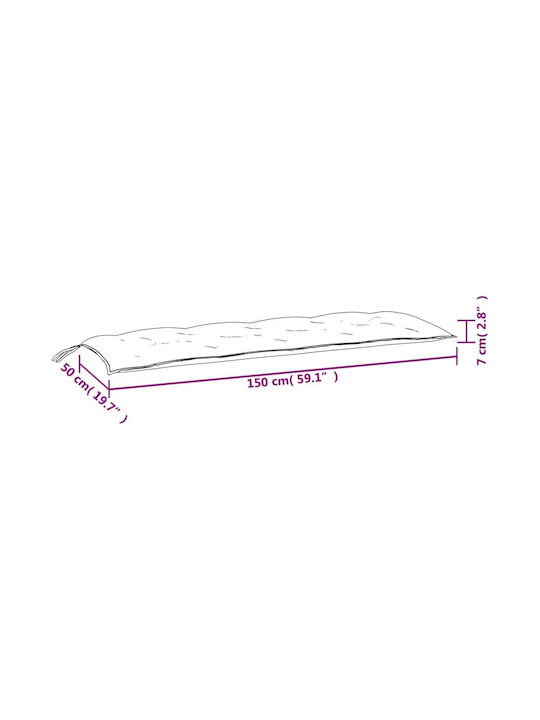 vidaXL Garden Bench Cushion with Backrest Beige 50x150cm