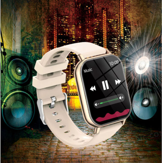 BeFIT Smartwatch με Παλμογράφο (Μπεζ)