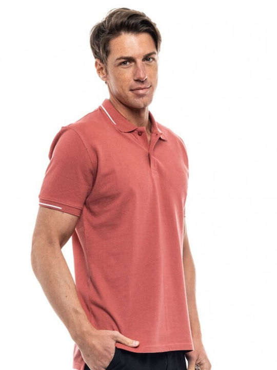 Biston Men's Short Sleeve Blouse Polo Rusty Red