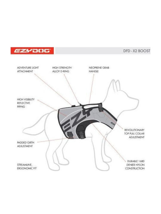 EZYDOG Life Jacket Σωσίβιο σκύλου DFD X2 Boost Κόκκινο XL (L:50-65cm) (G:86-105cm)