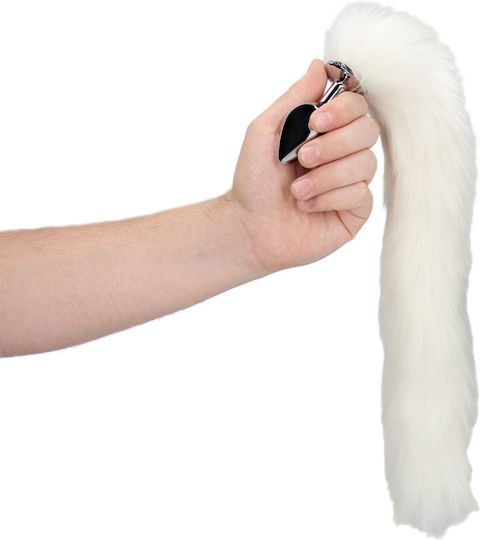 Shots Fox Tail Πρωκτική Σφήνα Medium Λευκή