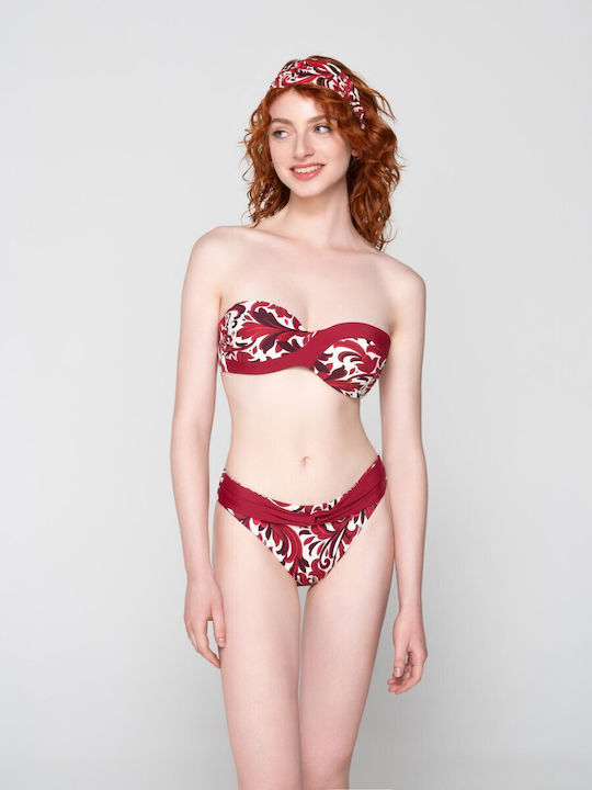 Nerida Bikini Roșu Fără Bretele pentru Femei Luna Splendida 60361
