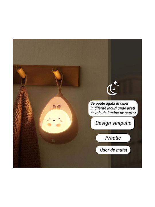 Φωτάκι Νυκτός LED USB Λευκό με Αισθητήρα