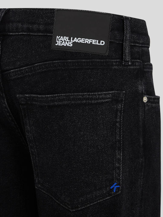 Karl Lagerfeld Pantaloni de Bărbați din Jean în Linie Dreaptă Black