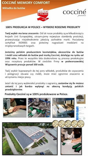 Coccine Ανατομικοί Πάτοι pentru Încălțăminte Tălpici anatomici cu Spumă de memorie 103022/46 2buc