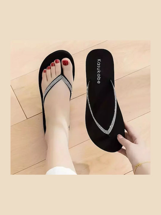 Schwarze Strasssandalen