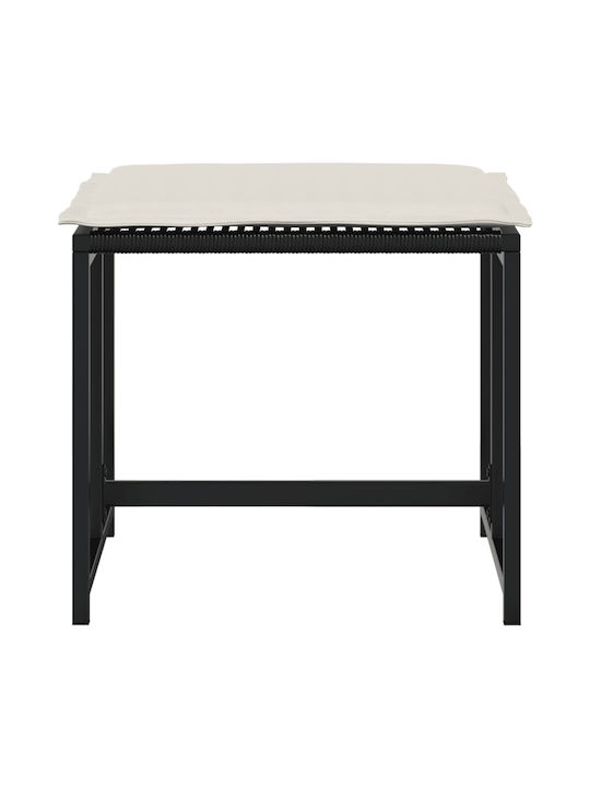 Gartenhocker Würfel Außengebrauch Rattan mit Kissen Schwarze 4 Stück 40x40x35cm