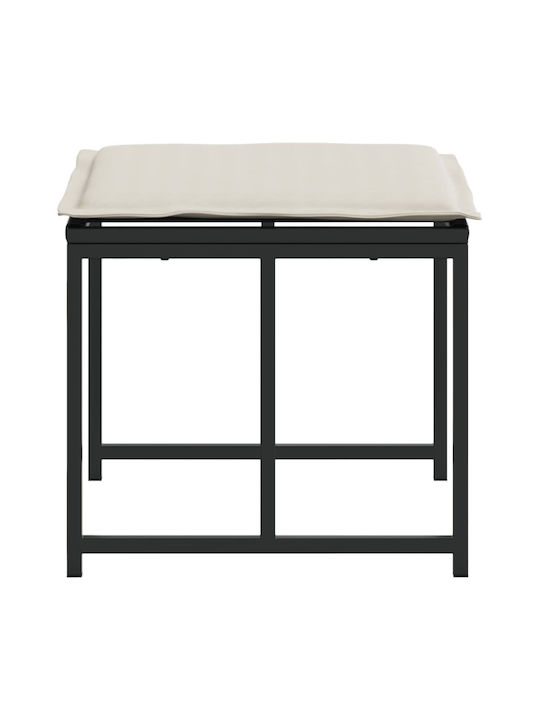 Gartenhocker Würfel Außengebrauch Rattan mit Kissen Schwarze 4 Stück 40x40x35cm