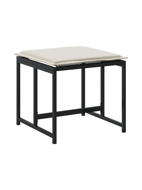 Gartenhocker Würfel Außengebrauch Rattan mit Kissen Schwarze 4 Stück 40x40x35cm