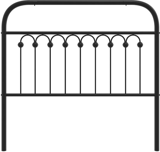 vidaXL Metallic Bed Headboard Black 105x100cm