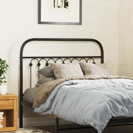 vidaXL Metallic Bed Headboard Black 105x100cm