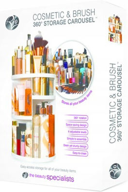 Rio the Beauty Specialists Organizator Rotativ Pentru Cosmetice Cu Separatoare Alb 30x22.9x22.9cm