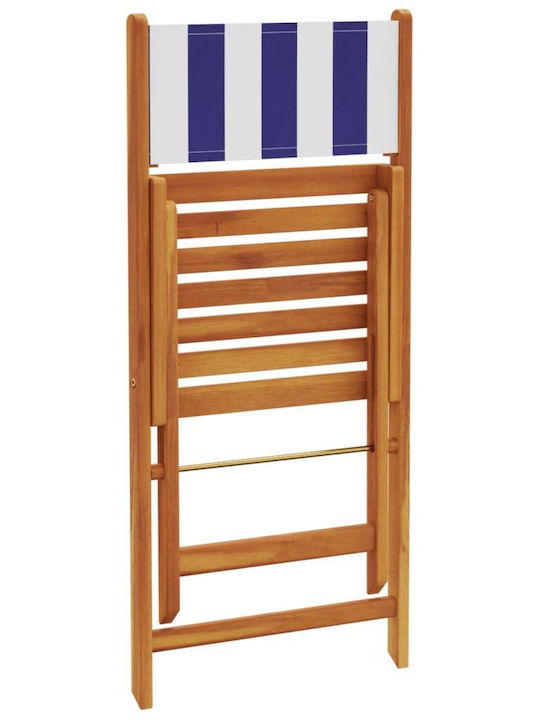 Set Sala De Mese Pentru Exterior 5 Piese Albastre/Albe Cu Perne