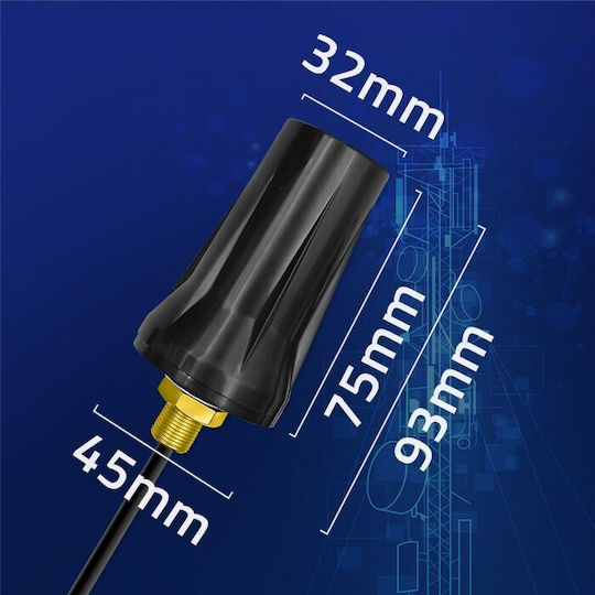 Qoltec 57042 Външен Кантена 4G Паннасочваща 7дБи с връзка SMA Черен