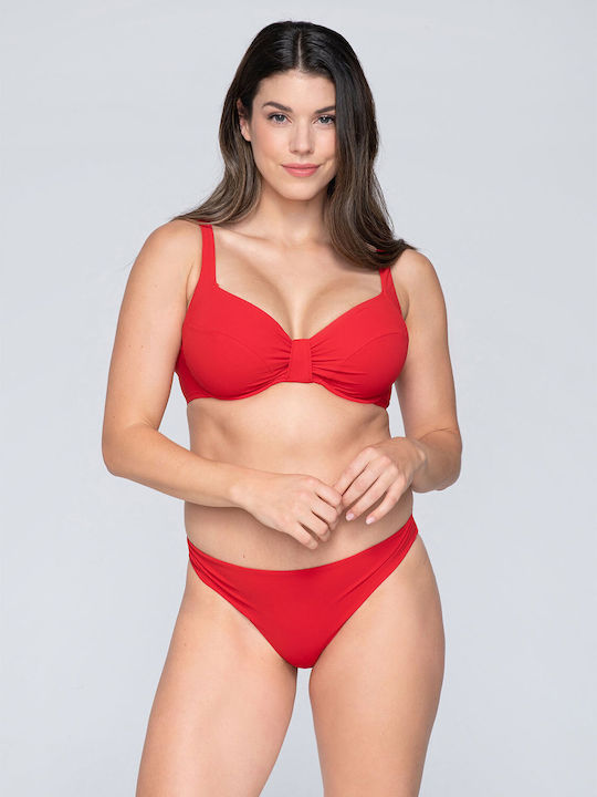 Luna Bikini Bra with Adjustable Straps RED