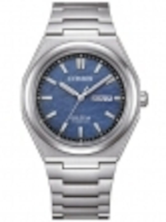 Citizen Herrenuhr 40mm Chronograph Batterie mit Silber Metallarmband