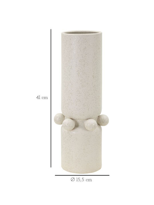 Mauro F Decorative Vase White 15.5x15.5x41cm