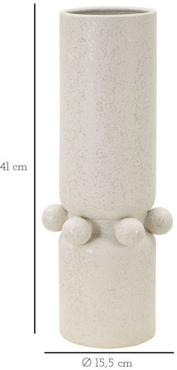 Mauro F Decorative Vase White 15.5x15.5x41cm