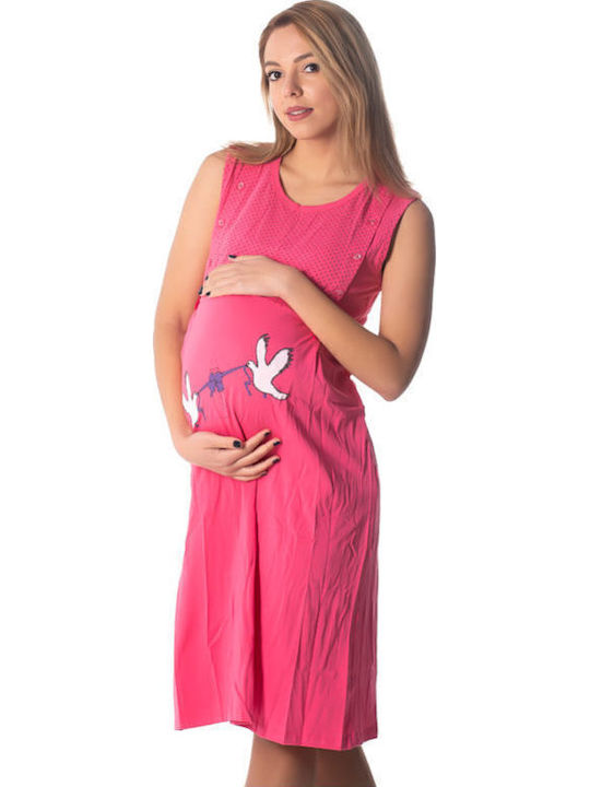 VIolet Nightgown Maternity & Nursing Fuchsia