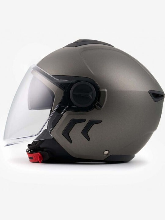 Blauer H.T. DJ-01 H80 Titanium Matt Motorradhelm Jet ECE 22.06 1350gr mit Sonnenblende