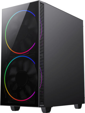 GameMax Black Hole Gaming Midi Tower Κουτί Υπολογιστή με Πλαϊνό Παράθυρο και RGB Φωτισμό Μαύρο