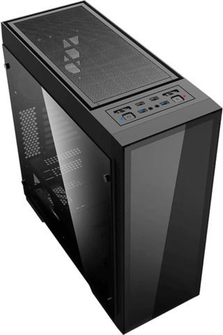 GameMax Abyss TR Геймърско бюро Пълна кула Компютърна кутия със страничен прозорец Черен