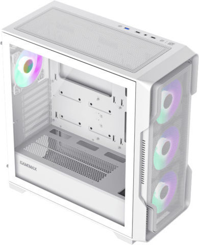 GameMax Siege Gaming Voller Turm Computergehäuse mit RGB-Beleuchtung Weiß