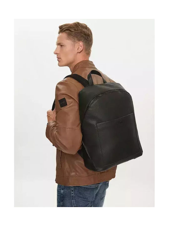 Calvin Klein Männlich Leder Rucksack Schwarz