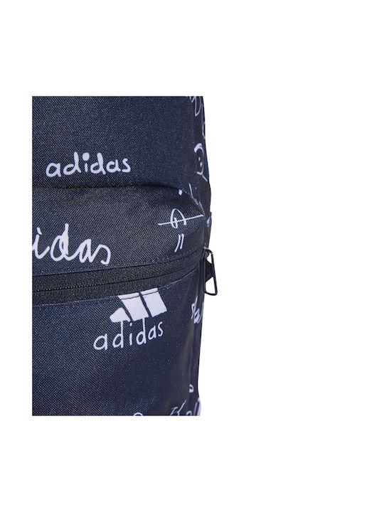 adidas Brand Love School Bag Backpack Elementary, Elementary Blue with Water Bottle Holder 20Liters
