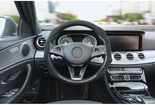 Lampa Car Steering Wheel Cover Microfiber Black with Black Stitching