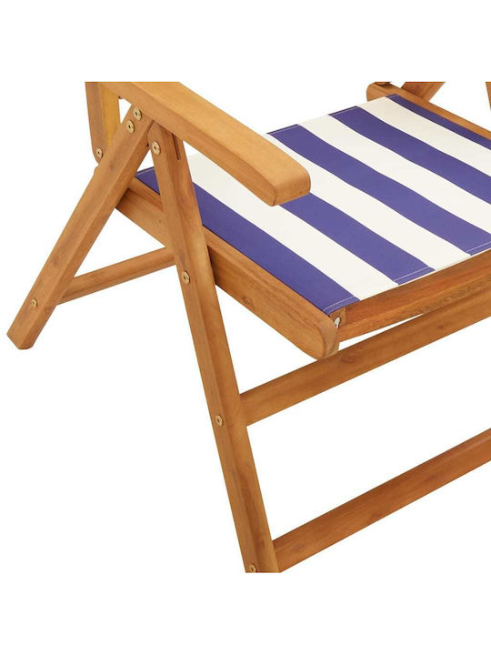 Outdoor Chair Wooden Blue with Cushion 4pcs 48x40x109cm