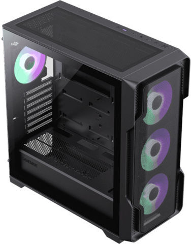 GameMax Siege Gaming Full Tower Computer Case with Window Panel and RGB Lighting Black