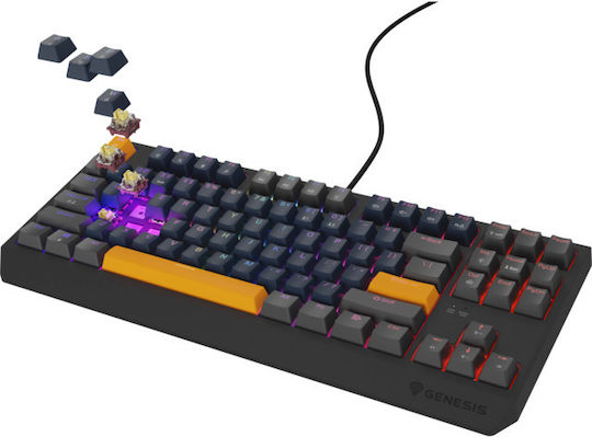 Genesis Thor 230 TKL Gaming Mechanische Tastatur Tenkeyless mit Outemu Panda Schaltern und RGB-Beleuchtung (Englisch US) Naval Blue Positive