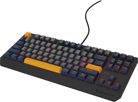 Genesis Thor 230 TKL Gaming Mechanical Keyboard Tenkeyless with Outemu Panda switches and RGB lighting (English US) Naval Blue Negative