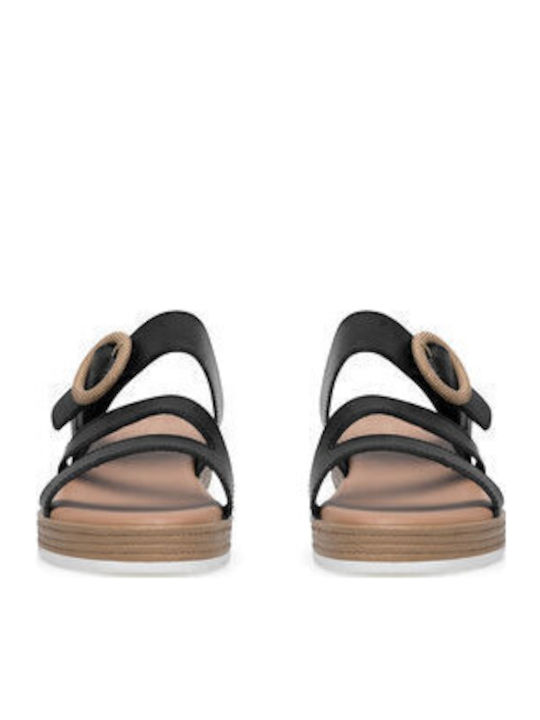 Flache Sandalen für Damen in Schwarz Farbe