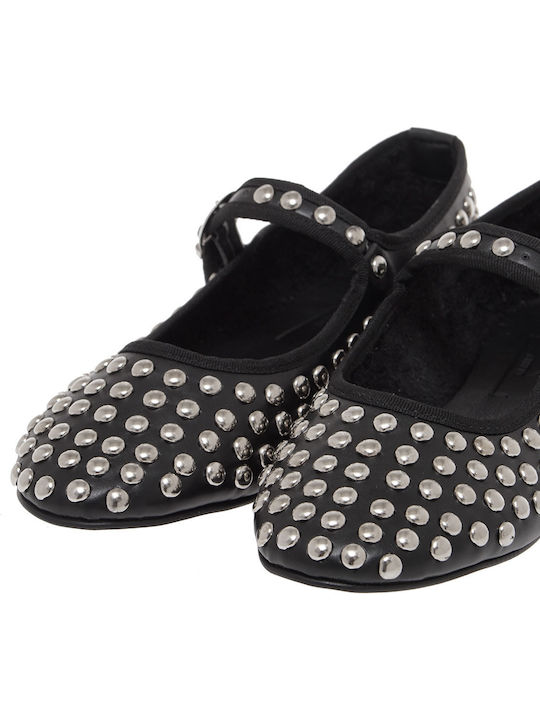 Synthetic Leather Ballerinas Black
