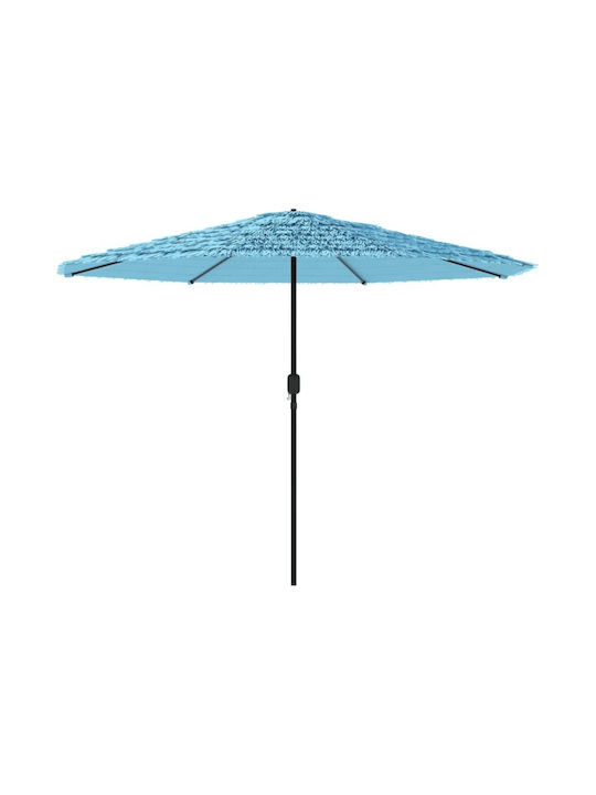 Circular Garden Parasol Metal Blue F2.48xY2.48m