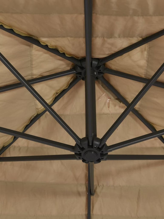 Round Metal Brown Parasol Φ2.13xH2.13m