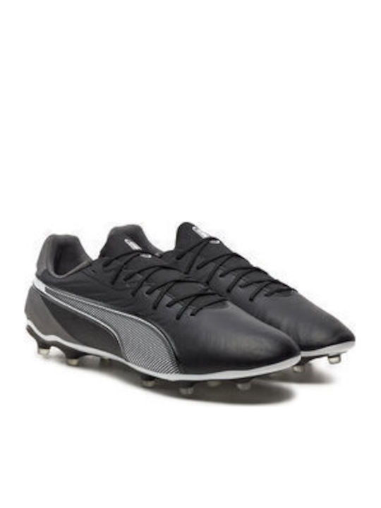 PUMA King Match Ποδοσφαιρικά Παπούτσια με Τάπες FG/AG Μαύρα