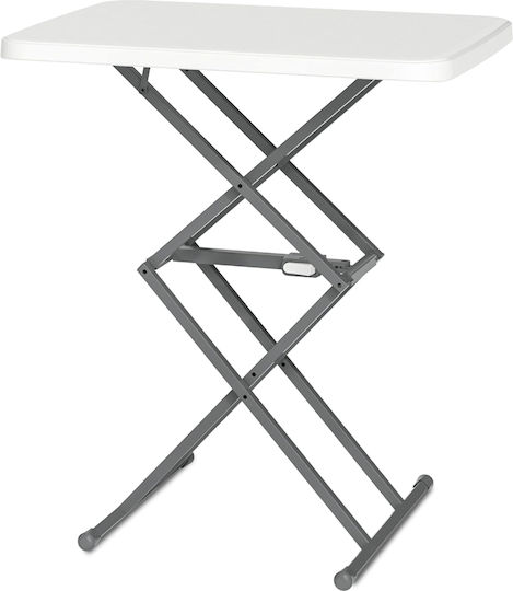 Plastic Masa pentru spații exterioare mici Pliabil cu schelet metalic Alb 64x45x36buc