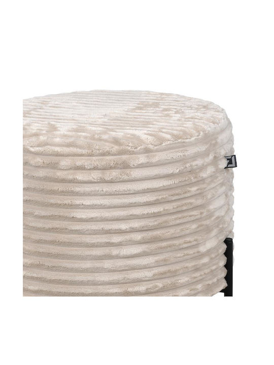 Stool For Living Room Upholstered with Fabric Lux Beige 46x46x43cm