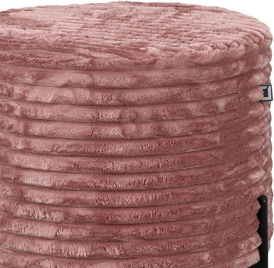 Hocker Für das Wohnzimmer Gepolstert mit Stoff Lux Pink 46x46x43cm