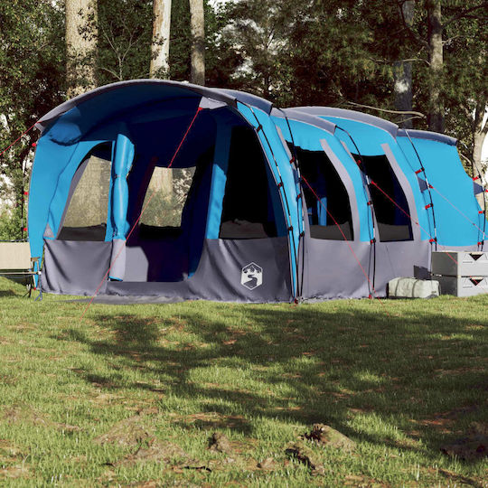 vidaXL Camping Tent Tunnel Blue For 8 People