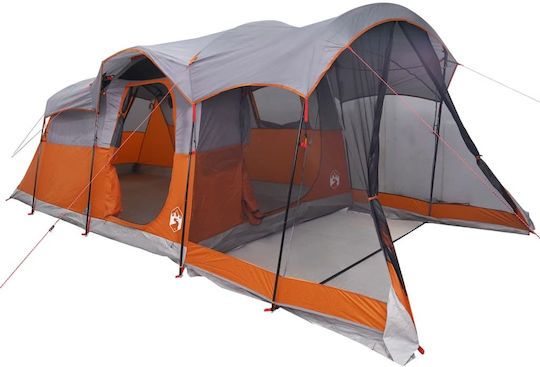 vidaXL Camping Tent Tunnel Orange For 8 People