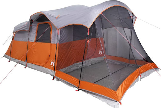 vidaXL Camping Tent Tunnel Orange For 8 People