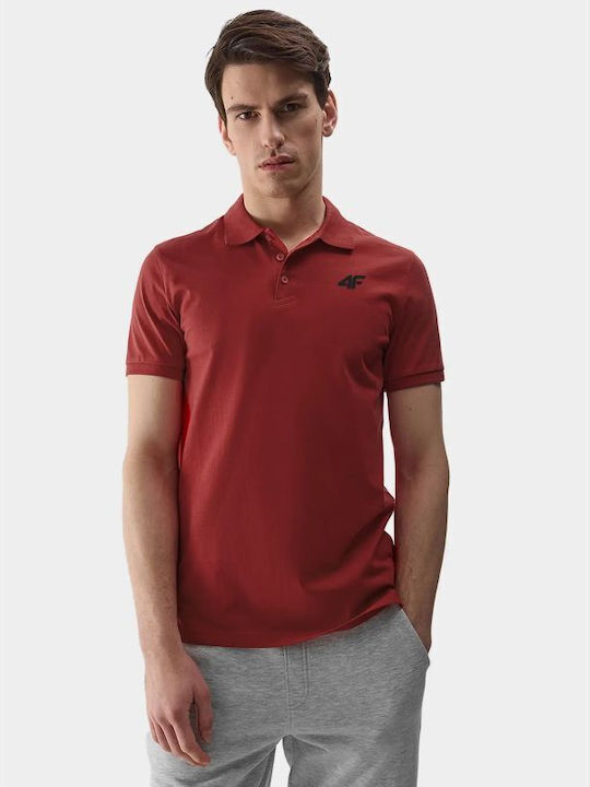 4F Men's Short Sleeve Blouse Polo Red